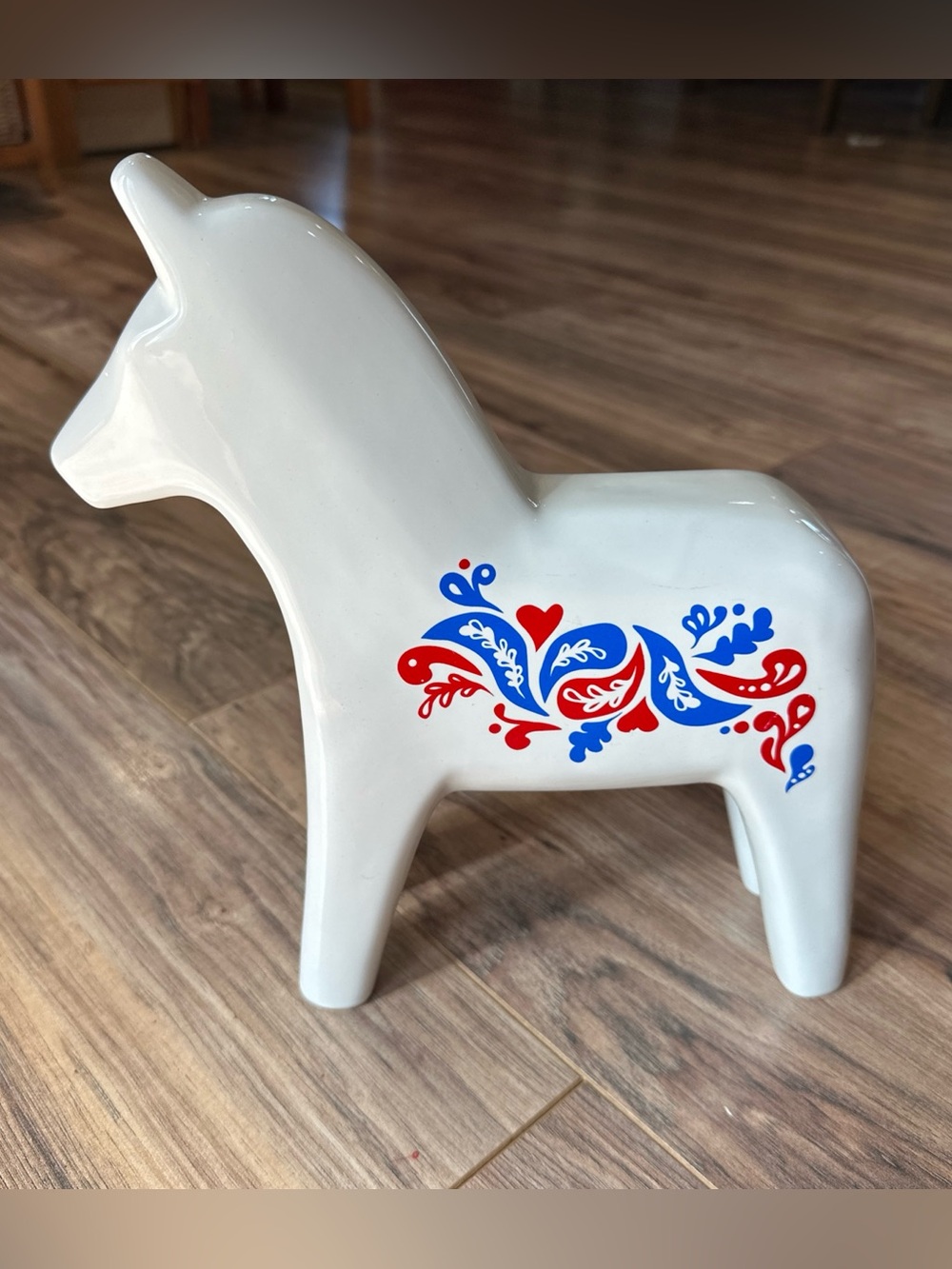 Scandinavian Horse Figure Dala Ikea Vinterfest Ceramic Blue Red White Vinterfint